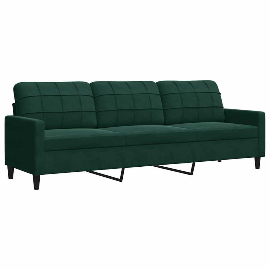 vidaXL Driezitsbank 210 cm fluweel donkergroen