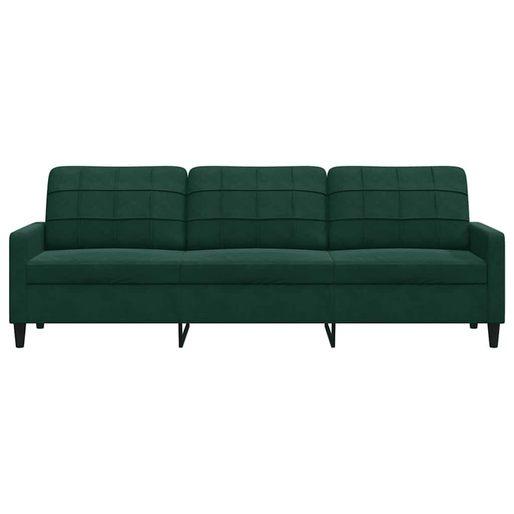 vidaXL Driezitsbank 210 cm fluweel donkergroen