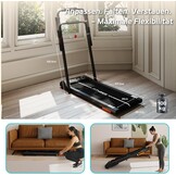 JUMMICO Loopband voor thuis, inklapbaar, met helling 5%, looppad, onder bureau, scooter, 1-12 km/u, tot 100 kg, met app-bediening, afstandsbediening, 39 cm loopvlak