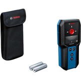 Bosch Professional muurscanner GMS 120-27 (USB-C-kabel, max. detectiediepte non-ferrometaal/ferrometaal/spanningvoerende leiding/hout: 120/100/50/30 mm, 2 x AA-batterijen, opbergetui)