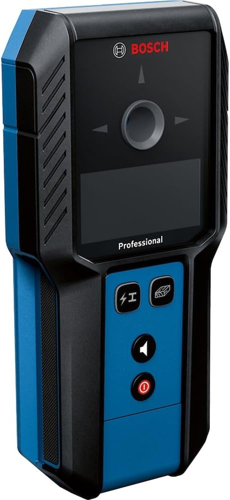 Bosch Professional muurscanner GMS 120-27 (USB-C-kabel, max. detectiediepte non-ferrometaal/ferrometaal/spanningvoerende leiding/hout: 120/100/50/30 mm, 2 x AA-batterijen, opbergetui)
