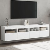 TV Wandmeubels Wit met LED-verlichting 2 stuks - 61% Korting!