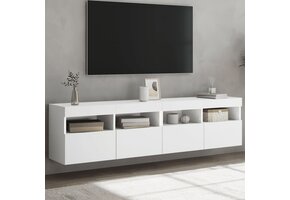 Tv-wandmeubels met LED-verlichting (2 stuks) 80x30x40 cm Wit - 41% Korting!