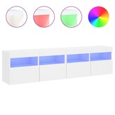 vidaXL Tv-wandmeubels met LED-verlichting 2 st 80x30x40 cm wit