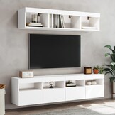TV Wandmeubels Wit met LED-verlichting 2 stuks - 61% Korting!
