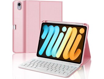 Toetsenbordhoes voor iPad Mini 7 (2024) 8,3 inch A17 Pro AZERTY Bluetooth afneembaar Zwart