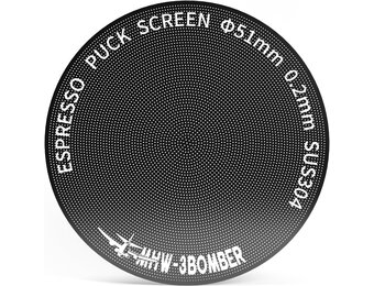 Puck Screen Espressofilter voor 51 mm Zeefdragers | 0,2 mm Ultrafijn Titanium Gecoat Herbruikbaar Metalen Filter