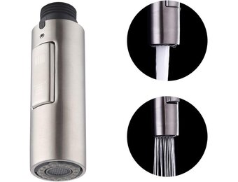 Vervangende handdouche douchekop SUS304 RVS Geborsteld staal G1/2 | 2 functies spray & stream