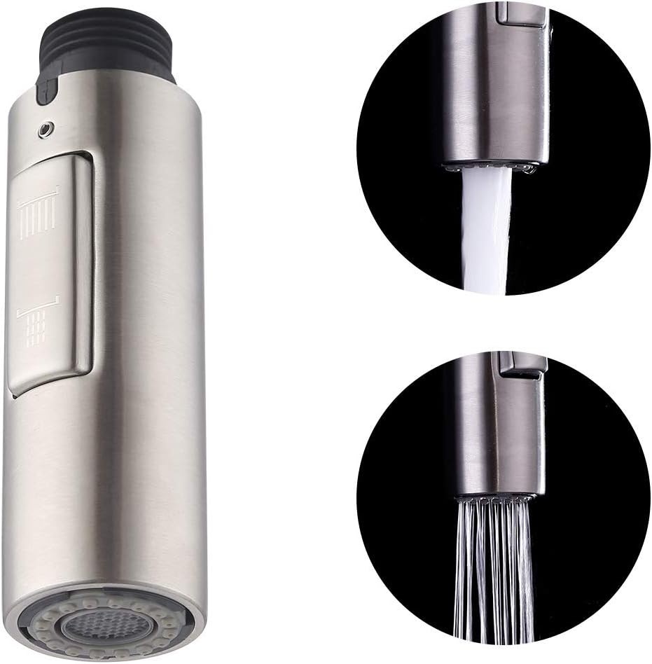 Vervangende handdouche douchekop SUS304 RVS Geborsteld staal G1/2 | 2 functies spray & stream