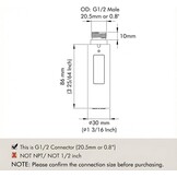 Vervangende handdouche douchekop SUS304 RVS Geborsteld staal G1/2 | 2 functies spray & stream
