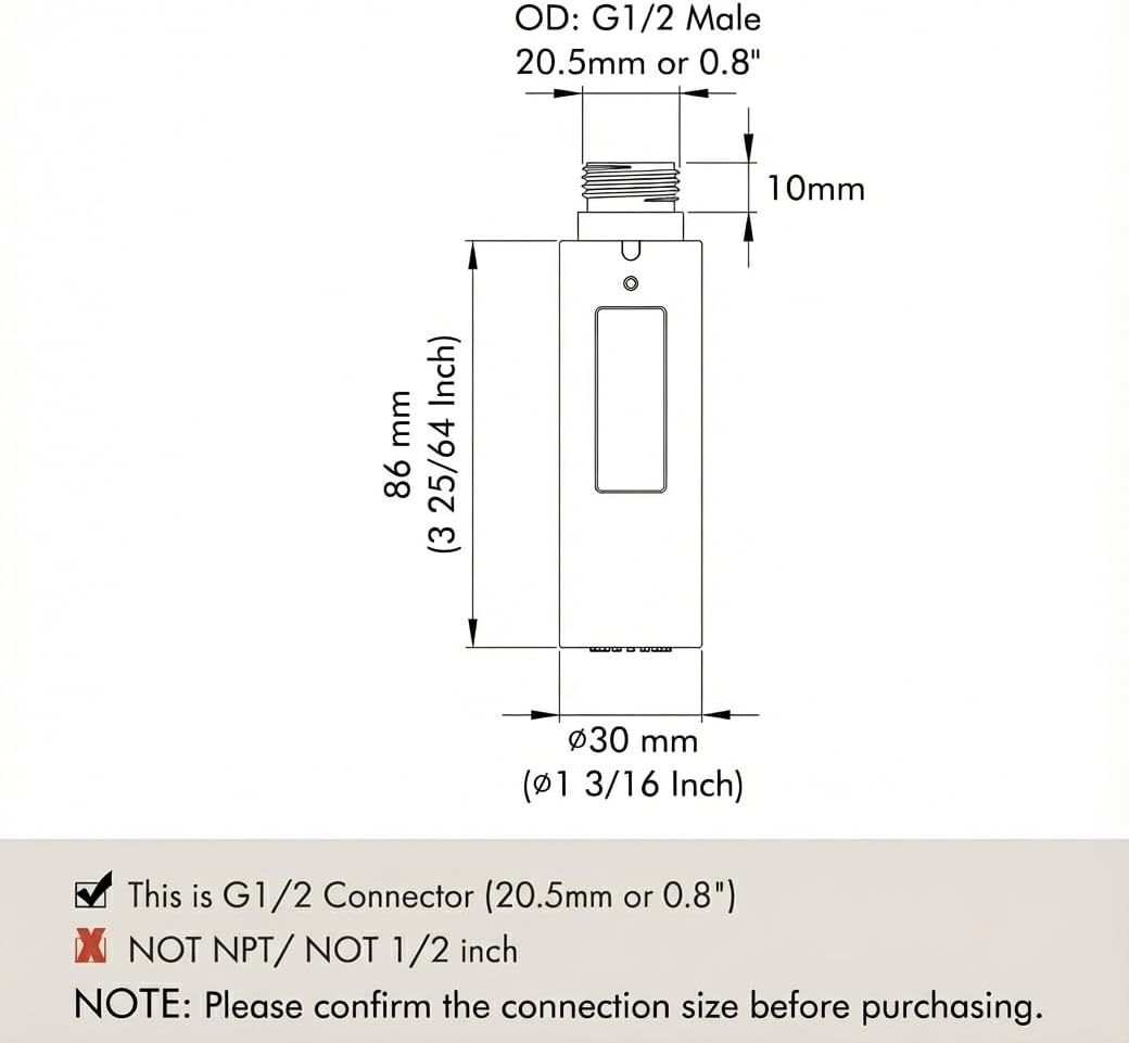 Vervangende handdouche douchekop SUS304 RVS Geborsteld staal G1/2 | 2 functies spray & stream