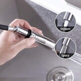 Vervangende handdouche douchekop SUS304 RVS Geborsteld staal G1/2 | 2 functies spray & stream