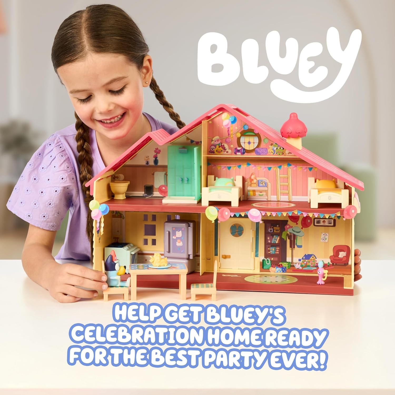 Bluey Feest Speelhuis - 4 Kamers, 2 Verdiepingen + Exclusief Figuur | 58% Korting!
