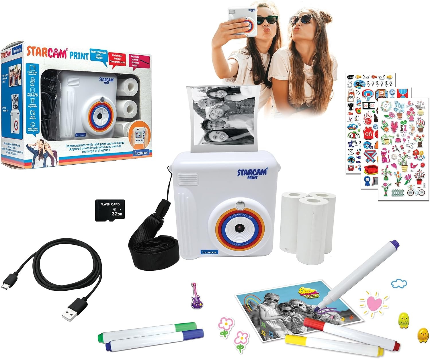 Instant Camera Kinderen met Printer & 3 Papierrollen - 34% Korting