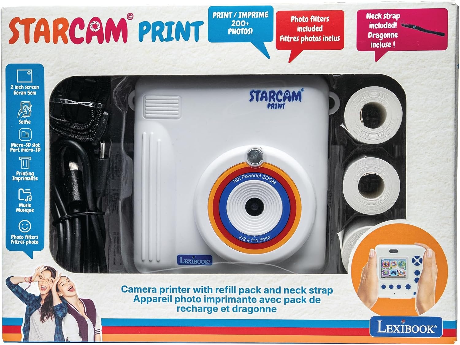 Instant Camera Kinderen met Printer & 3 Papierrollen - 34% Korting