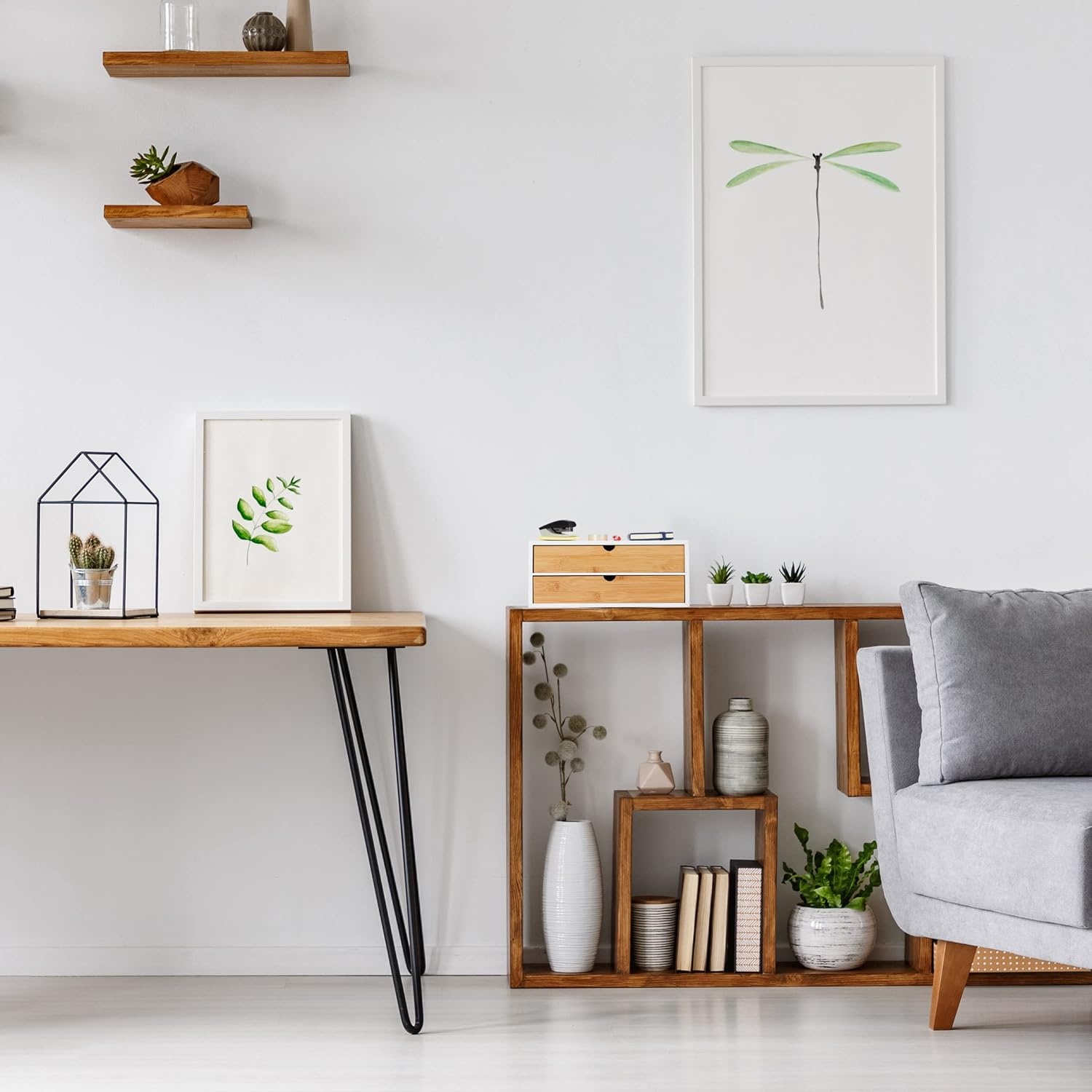 Bureau Organizer met 2 Lades - Bamboe & MDF - Wit/Natuur - 33% Korting