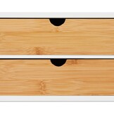 Bureau Organizer met 2 Lades - Bamboe & MDF - Wit/Natuur - 33% Korting