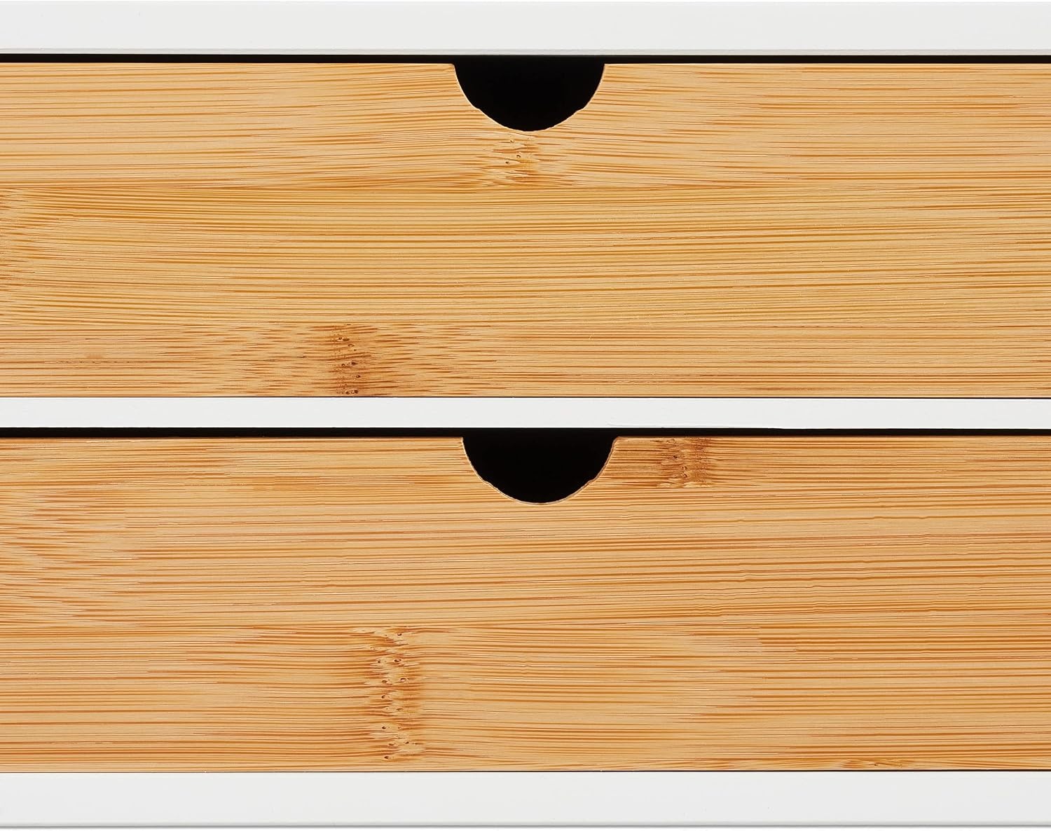 Bureau Organizer met 2 Lades - Bamboe & MDF - Wit/Natuur - 33% Korting