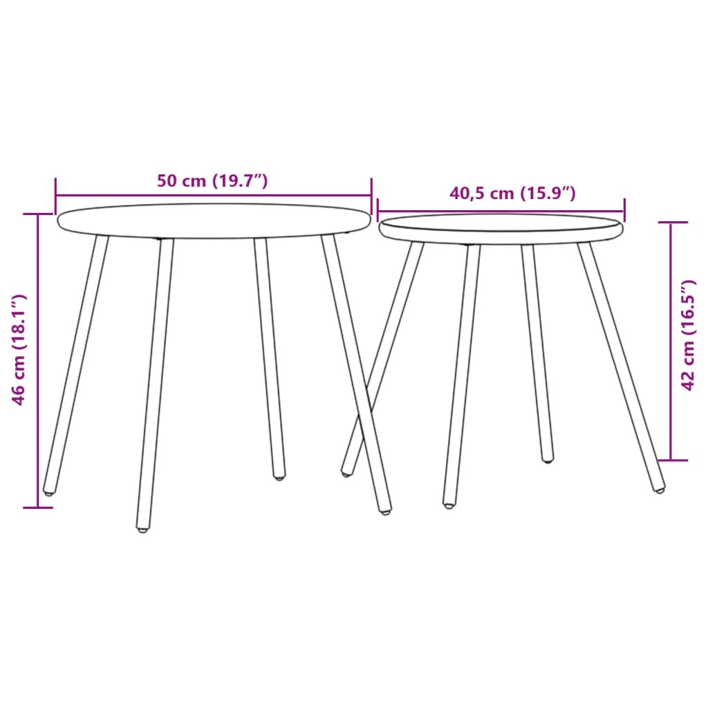 vidaXL Tuintafels 2 stuks Zwart - 34% Korting