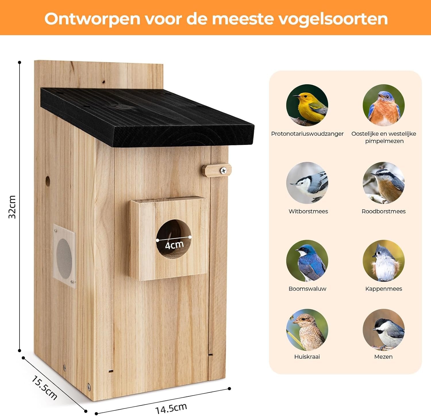 Vogelhuiscamera Outdoor 4MP - Observeer Nestbouw | 34% Korting