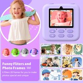 Digitale Kinder Instant Camera Paars | 1080p | Direct Print | 32GB | 34% Korting