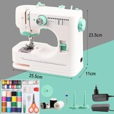 Kindernaaimachine met 12 steken, 2 snelheden & voetpedaal - Wit/Groen (53% korting)