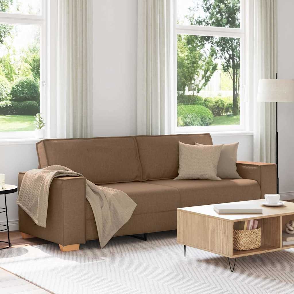 VidaXL 3-Zits Sofa Bruin Stof 220 cm - 55% Korting