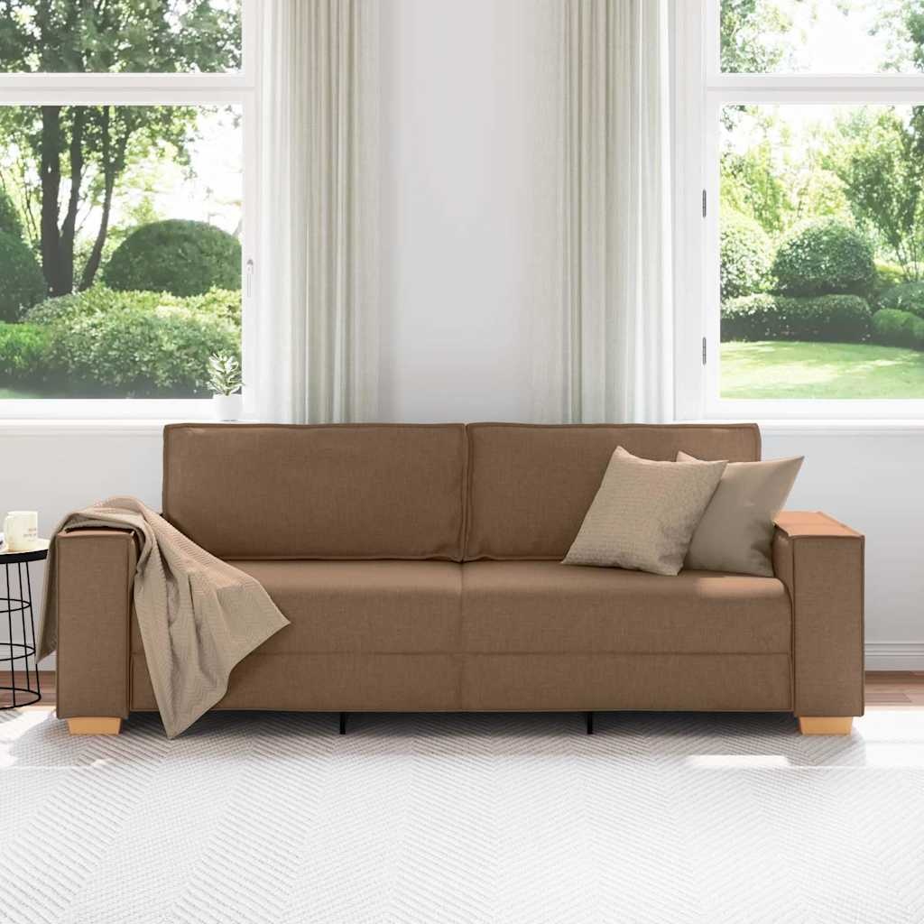 VidaXL 3-Zits Sofa Bruin Stof 220 cm - 55% Korting