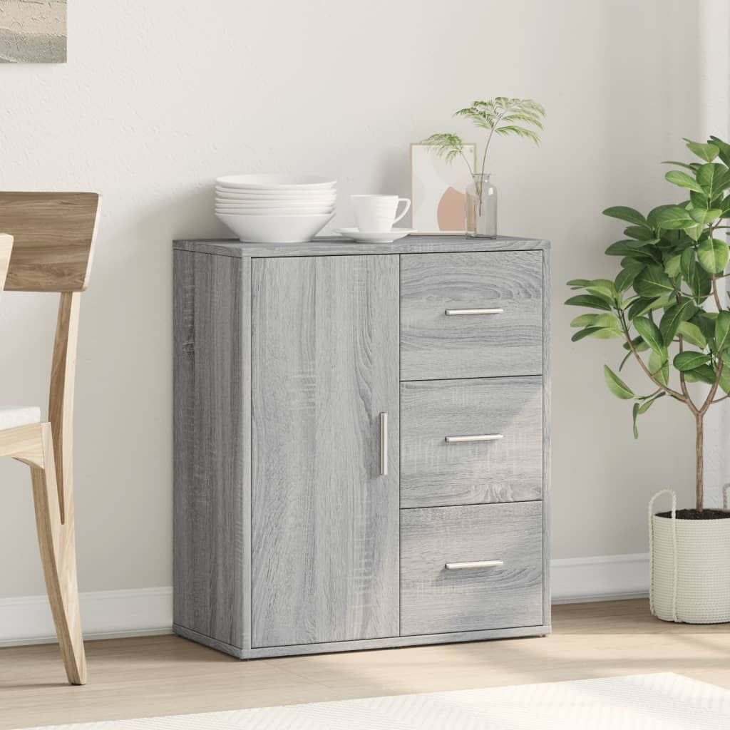 vidaXL Dressoir 60x31x70 cm Grijs Bewerkt Hout - 54% Korting