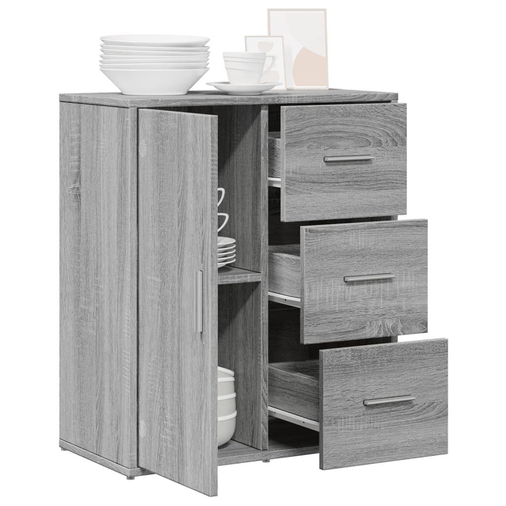 vidaXL Dressoir 60x31x70 cm Grijs Bewerkt Hout - 54% Korting