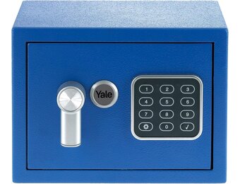 Elektronische Kluis Mini Yale Blauw | 33% Korting | Pincode & Noodsleutels