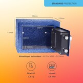 Elektronische Kluis Mini Yale Blauw | 33% Korting | Pincode & Noodsleutels