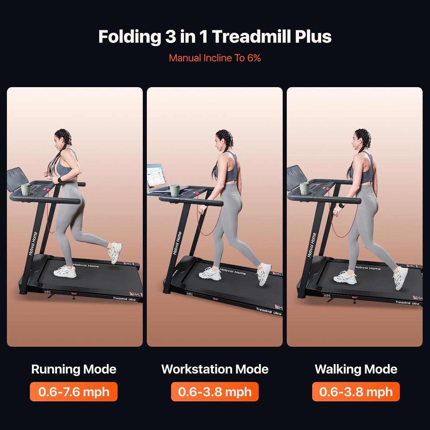 Loopband 12 km/u met Helling & Werkstation - 61% Korting!