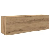 Badkamerwandkast 100x25x30cm Bewerkt Hout - Artisanaal Eiken 34% Korting