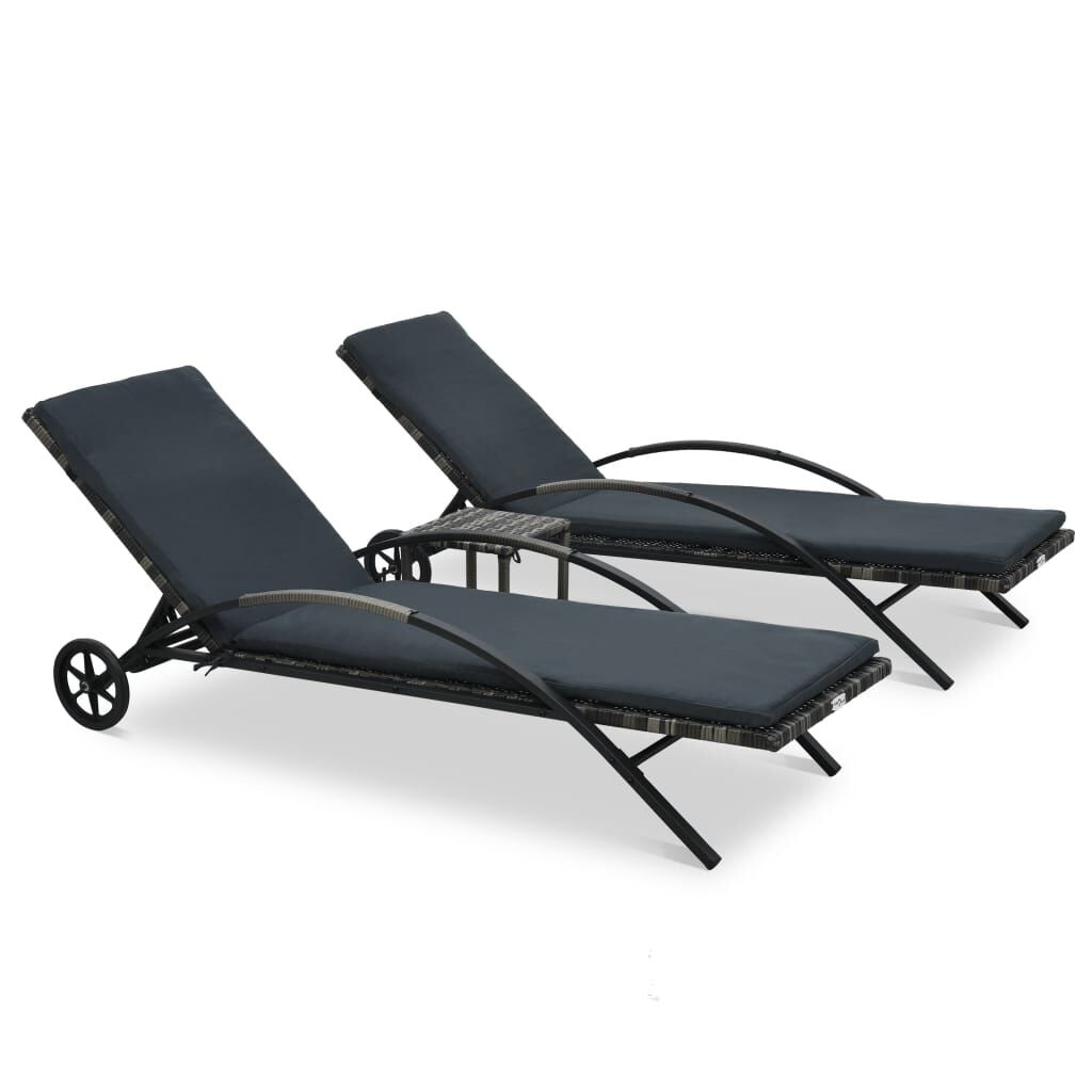 VidaXL Ligbedden met Tafel Poly Rattan Antraciet - 35% Korting