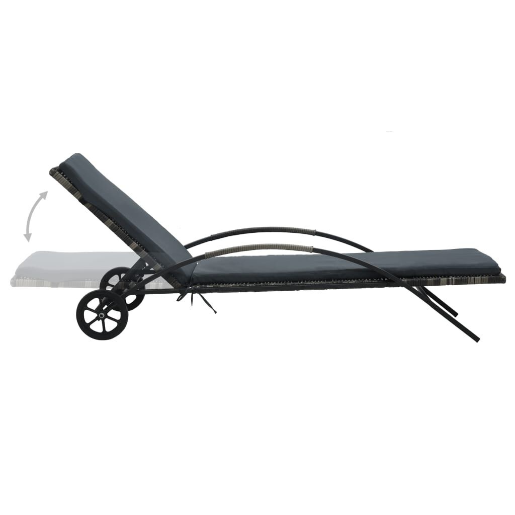 VidaXL Ligbedden met Tafel Poly Rattan Antraciet - 35% Korting