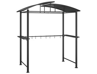 vidaXL Barbecue-overkapping 210x114x230 cm Staal Antraciet - 35% Korting