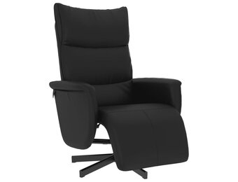 Verstelbare Fauteuil met Voetensteun Kunstleer Zwart - 35% Korting