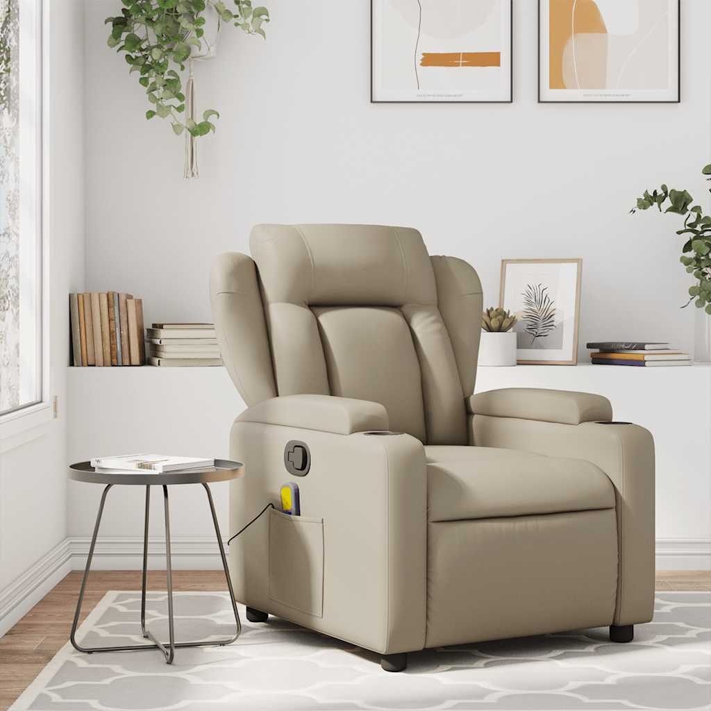 Verstelbare Massagestoel Cappuccino Kunstleer - 30% Korting