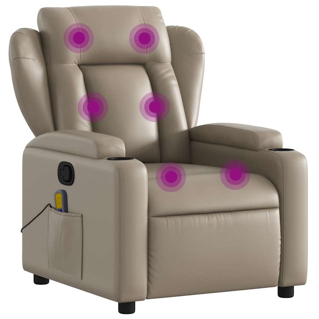 Verstelbare Massagestoel Cappuccino Kunstleer - 30% Korting