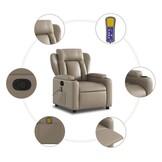 Verstelbare Massagestoel Cappuccino Kunstleer - 30% Korting