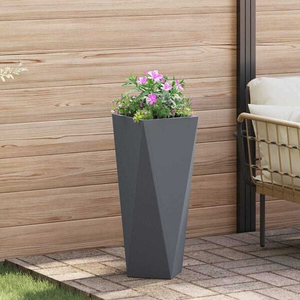 Plantenbak Staal Antraciet 30x30x75 cm - 34% Korting