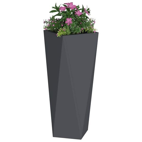 Plantenbak Staal Antraciet 30x30x75 cm - 34% Korting