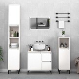 Badkamerkast Wit Bewerkt Hout - 65x33x60 cm - 54% Korting