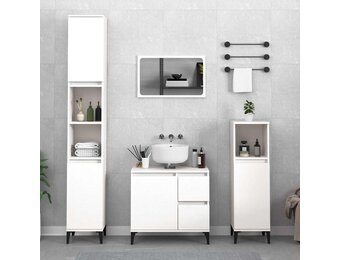 vidaXL Badkamerkast 65x33x60 cm bewerkt hout wit