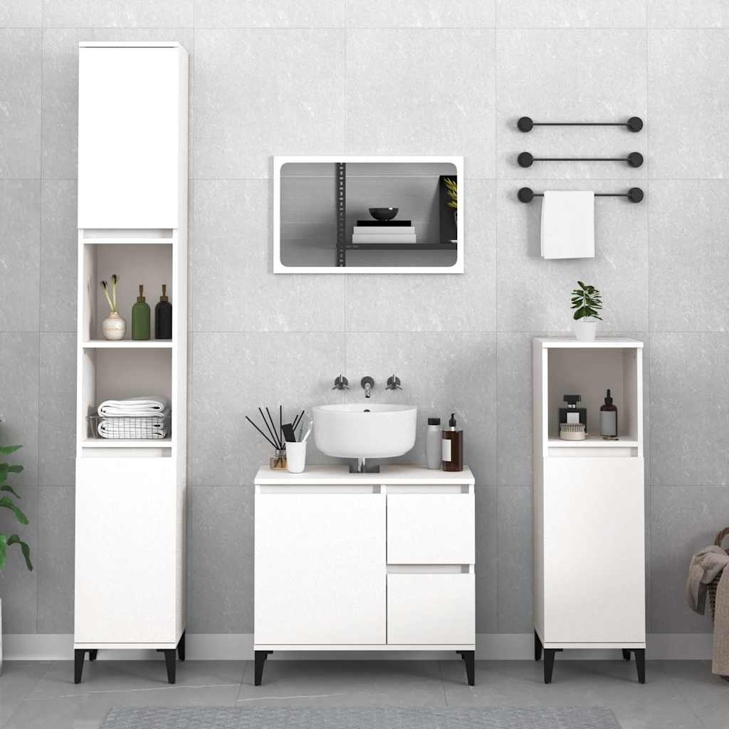 vidaXL Badkamerkast 65x33x60 cm bewerkt hout wit