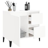 Badkamerkast Wit Bewerkt Hout - 65x33x60 cm - 54% Korting