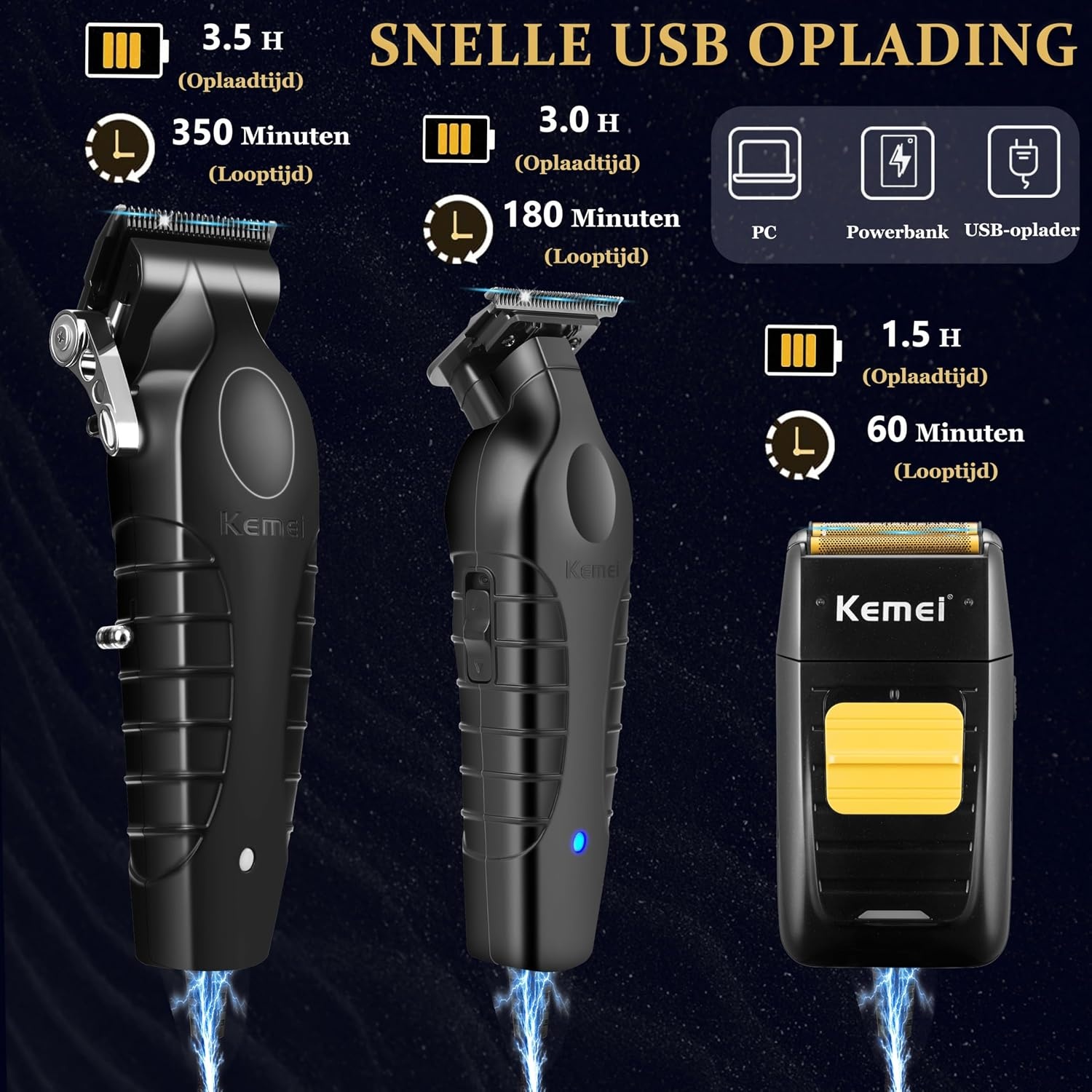 Professionele Tondeuse Set - Haar- & Baardtrimmer 34% Korting