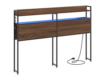 Hoofdbord met Opbergruimte & LED - Bruin Eikenhout (34% Korting)
