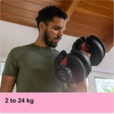 Verstelbare Halter Set 2-24 kg - Ruimtebesparend - Inclusief JRNY Lidmaatschap - Zwart - 30% Korting